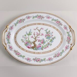 Noritake Carleton Elegant Floral Oval Serving Platter with Gold Accents vintage